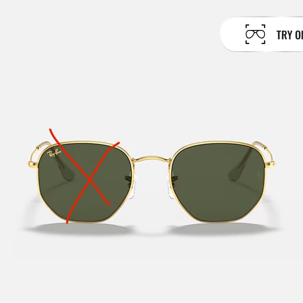 Ray-ban Hexagonal Legend Gold Frames with Black Lenses ** missing RIGHT lense